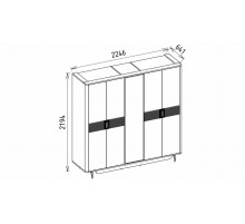 Пятистворчатый распашной шкаф для одежды и белья с зеркалом в спальню Larissa (Ларисса) lars-33 Пятистворчатый распашной шкаф для одежды и белья с зеркалом в спальню Larissa (Ларисса) lars-33